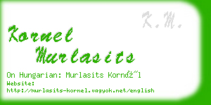 kornel murlasits business card